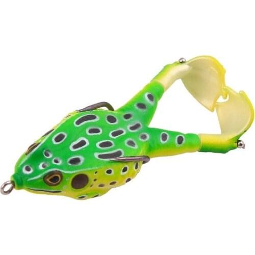 1PCS Fishing Lure Double Propeller Frog Soft Bait Silicone 90mm/14g Artificial Crankbait Wobbler Jig Trolling Lure