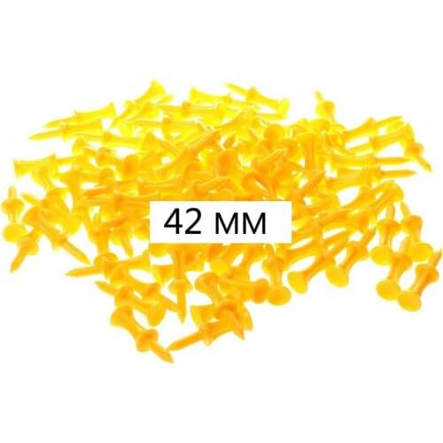 2017 New 100 Pcs/Pack Professional 42mm 1.65" Plastic Castle Golf Tees Yellow