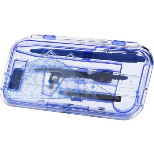 8 pcs/set 688 Compasses Painting Examination Set Geometry Protractor Math Drawing Ruler School Compasses Set Student Stationery