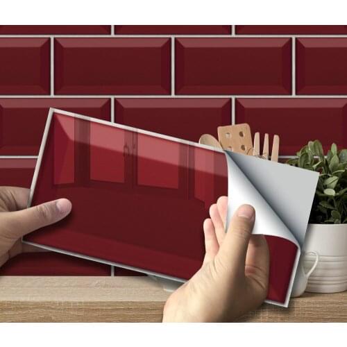 9PCS Creative Ruby Wall Stickers Modern Home Decoration Bedroom Room Decor Wall Decor For Home Decor Self Adhesive Tile Sticker