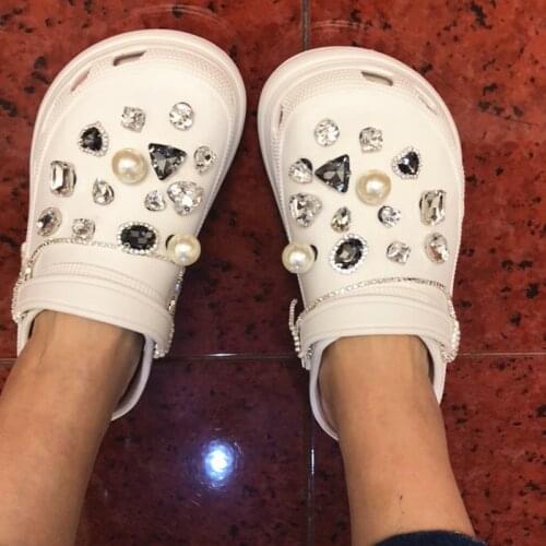 Accessories Flower Shoes Suitable for Crocs Decorative Accessories DIY Shoe Buckle Accessories Chain Cross Slippers