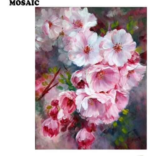 New 5d Diamond Embroidery,pink flower,Diy Diamond Painting Cross Stitch Full Mosaic Square Rhinestones Needlework E218