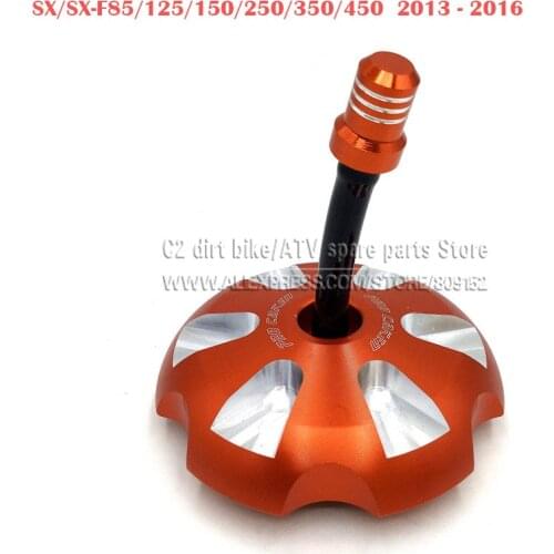 Billet Aluminum Gas Fuel Petrol Tank Cap Cover Fit For KTM SX/SX-F85/125/150/250/350/450 13-16 Orange