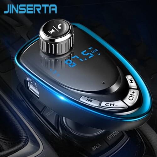 JINSERTA Bluetooth Car MP3 Player Wireless FM Transmitter Modulator Radio Adapter USB Charger AUX TF USB disk Reader