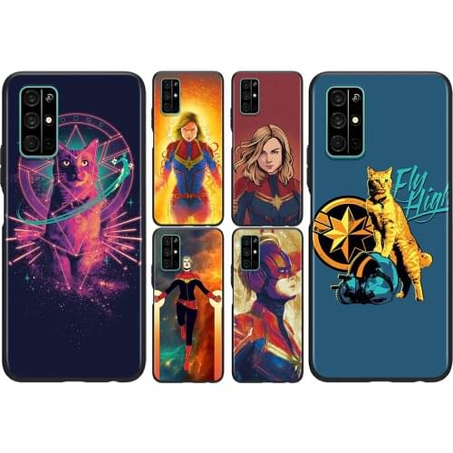 Captain Marvel For Huawei Honor 50 SE V30 View 20 V20 30i 30S 30 20S 20E 20i 20 Lite Pro Plus Black Phone Case