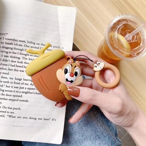 Chip 'n' Dale Silicon Soft Unbreak Earphone Box for Airpods1/2 Women Fashion Backpack Decoration Chip Deal Apple Disney