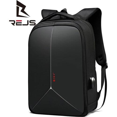 REJS LANGT Business Mens Backpack Anti-Theft School Backpacks with Charging Waterproof Travel Mochila 15.6 Inch Laptop Bag