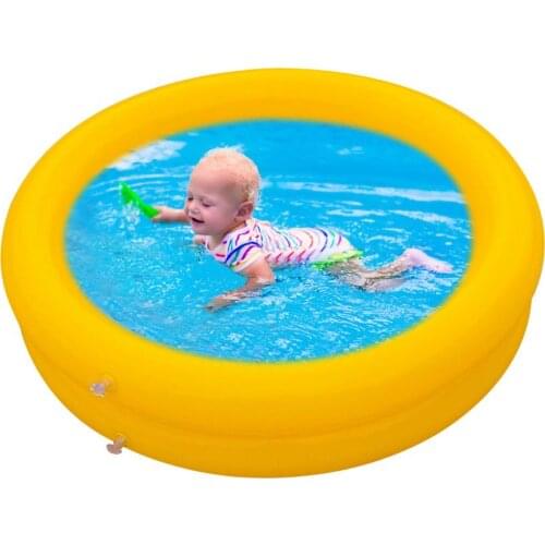 Summer Baby Inflatable Swimming Pool Kids Toy Thick Paddling Pool Light Blue Yellow Party Supply For Baby Kids Adult 65 X 65 Cm