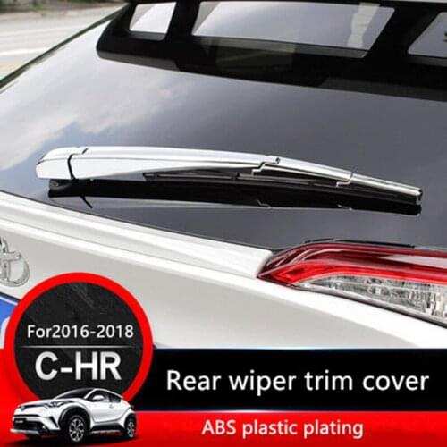 For Toyota C-HR CHR 2016 2017 2018 Car Rear Glass Wiper Cover Rear Trunk Window Wiper Nnozzle Cover Chrome ExteriorModification