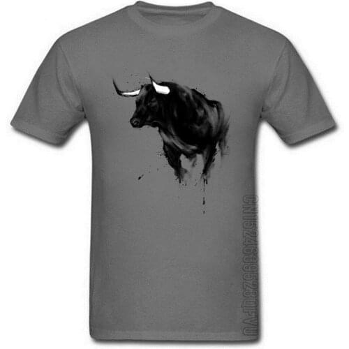 Black Rhino Sumatran Rhinoceros Painting Print T Shirt For Men Best Fathers Tshirts Adult Animal Tees Autumn Streetwear T-Shirt