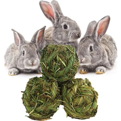 Timothy Grass Rabbit Chew Ball Grass Grinding Play Chew Toys For Bunny Rabbits Hamster Guinea Pigs Gerbils