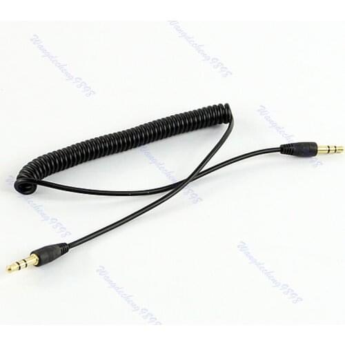 3.5mm Jack Coiled Spiral Male to Male M/M Plug Stereo Extension Cable 4Ft P9YE