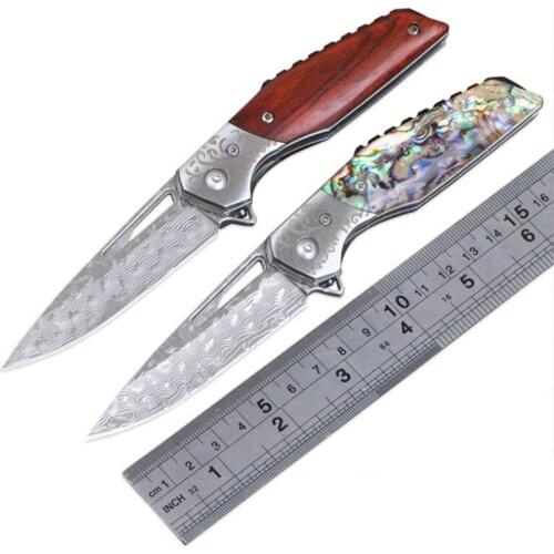 Pocket Folding Knife VG10 Damascus Blade D2 Steel Handle Outdoor Camping Combat Knives Survival Hunting Tactical EDC Tools