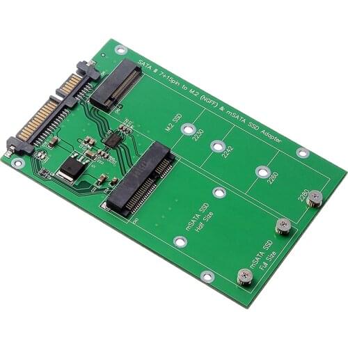 M.2 B- KEY NGFF & mSATA SSD to SATA3.0 2.5'' Adapter Converter Card Board