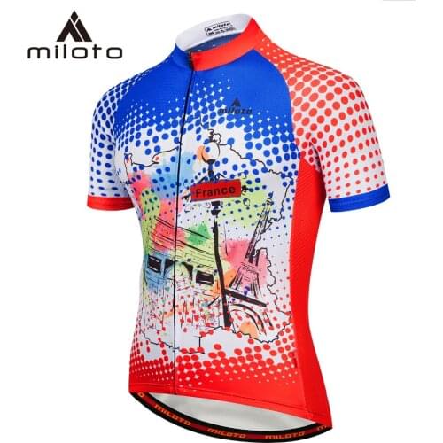 MILOTO Summer Cycling Jersey Breathale Mountain Bike Clothing Quick-Dry Racing MTB Bicycle Road Clothes Uniform Shirt Wear