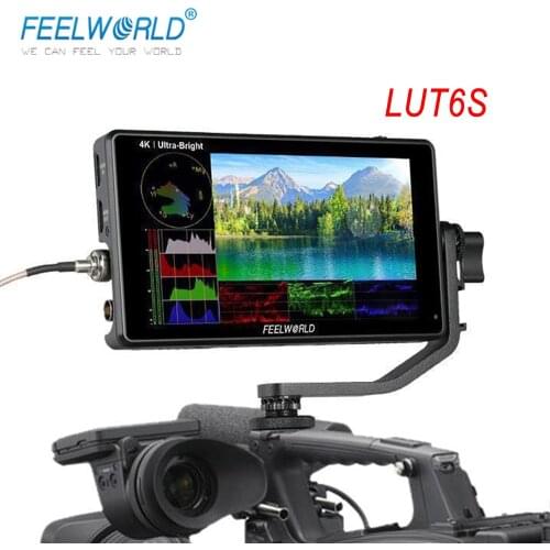 FEELWORLD LUT6S 6 Inch DSLR Camera Field Monitor 3D LUT HDR Touch Screen Waveform 3G SDI 4K 1920x1080 Display Camera Monitor