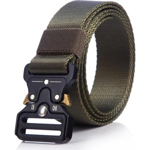 Mens Tactical Belt Military 3.2cm Narrow Nylon Quick Release Outdoor Multifunctional Training Army Fans Metal Buckle Waist Strap