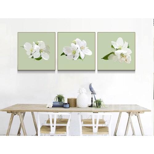 3pieces of floral 5d diy diamond embroidery needlework cross stitch kit full sticker magic diamond painting Apple blossom