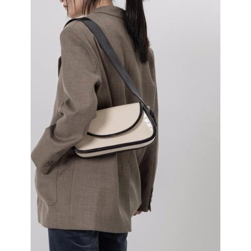 2021 New Solid Color shoulder bag High quality leather handbag Short shoulder strap with zipper female luxury Top-handle Bag