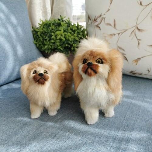 Plush Simulation dog stuffed animal toys super Realistic Papillon dog doll Pekingese toys for children luxury home decor