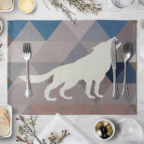 Drink Coasters Animal Linen Table Mat Cute Cartoon Animal Pattern Placemats For Children Kids Kitchen Dining Place Mats Pads