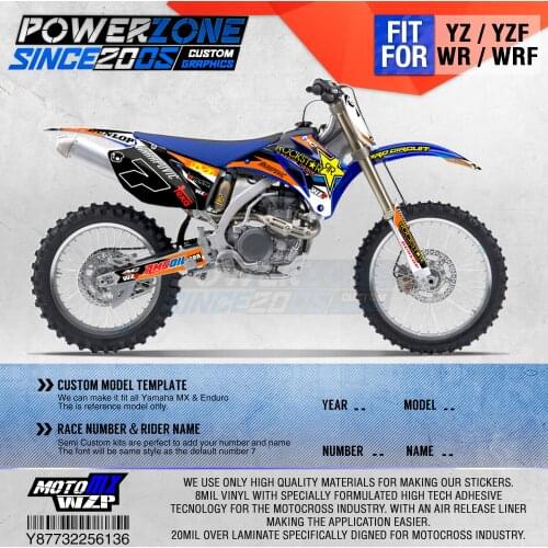 PowerZone Customized Team Graphics Backgrounds Decals 3M Custom Stickers For YAMAHA YZF250 450 06-09 WR250F/450F 07-13 07-11 136