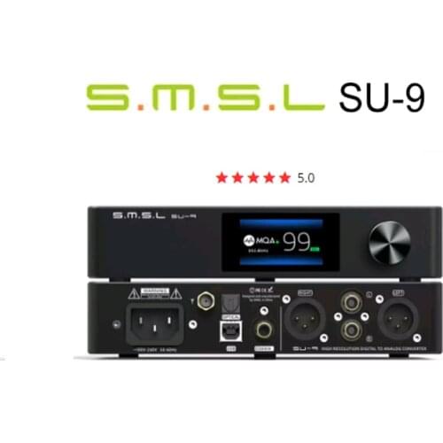 SMSL SU-9 MQA Audio DAC ES9038Pro 2nd Gen XMOS DSD512 PCM768kHz/32Bit Bluetooth 5.0 UAT LDAC USB Balanced Output Decoder