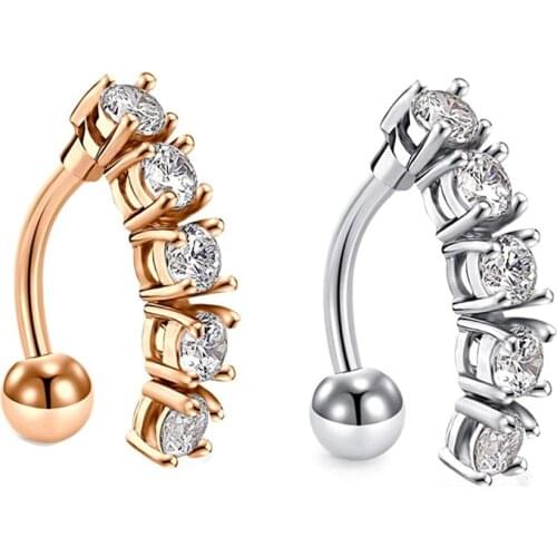 Steel Belly Button Rings Crystal Piercing Navel Heart Style Navel Piercing Earring Belly Piercing Sexy Body Jewelry Ombligo