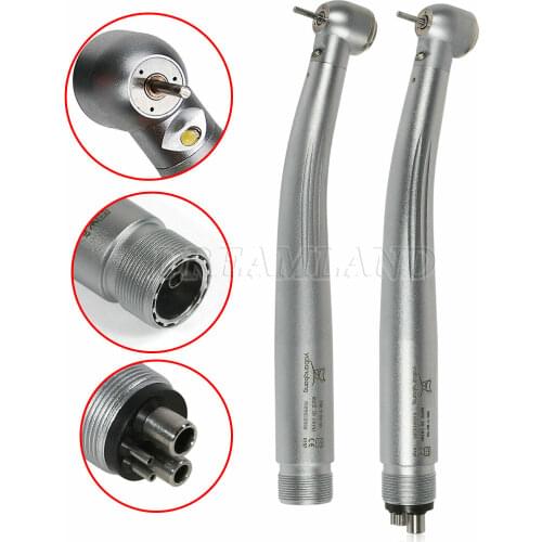 LED Yabangbang E-generator Dental Fiber Optic High Speed Handpiece 2/4Hole Push Button Three Water Spary Turbine YBM