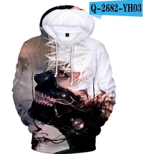 Boy/girl hoodie Tokyo Ghoul Hoodies Sweatshirts Mens Hooded Pullovers Ken Kaneki Cosplay Mens 3D Printed Clothing Oversized