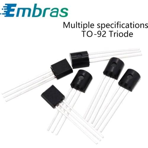 50Pcs PNP Transistor NPN Power Triode 2N2222 2N2907 2N3904 2N3906 2N4401 2N4403 2N5089BU 2N5401 2N5551 TO-92 Diode IC