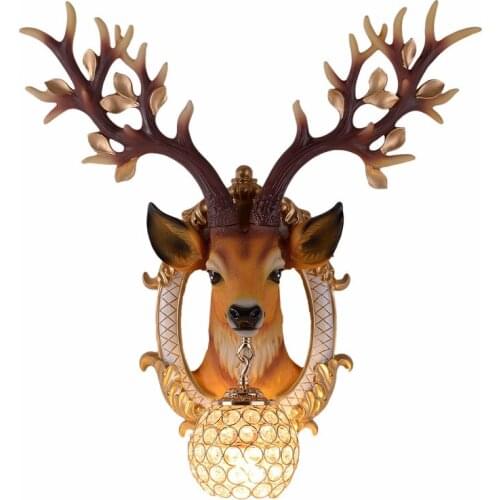 NOrdic Three-dimensional Deer Head Wall Lamp Corridor Living Room Light on The Wall Bedside Background Wall LED Design Lighting