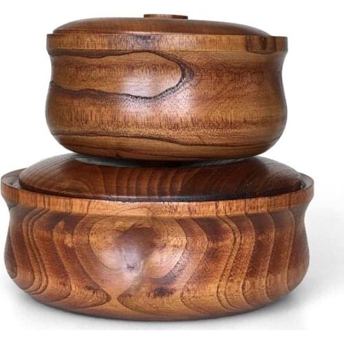 Creative fruit utensils anti scalding bubble noodles bowl with cover Wooden Salad big bowl spot wholesale