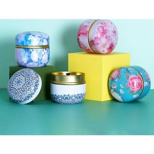 Universal Metal Mini Sealed Tank Round Moisture-Proof Coffee Canister Travel Box Portable Travel Flower Tea Box Tea Caddy Cans