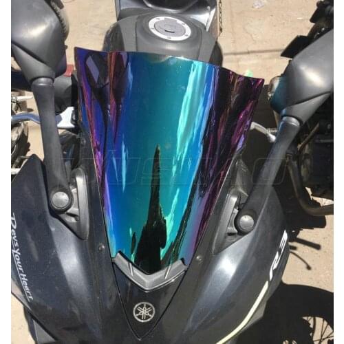 Motorcycle Windshield Windscreen Screen For 2014 2015 2016 2017 2018 Yamaha YZF-R25 YZF R25 250 YZF-R3 R3 320 Iridium Smoke Blue