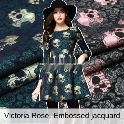 Victor rose three-dimensional embossed yarn-dyed jacquard fashion fabric, sewing fabric factory shop is not out of stock