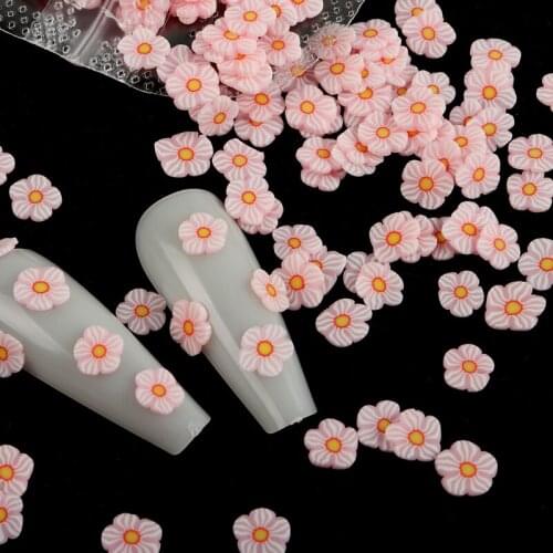 Cherry Blossoms Daisy Nail Art Decorations Polymer Clay Slices Spring Summer Tiny Flowers DIY Design Beauty Nail Art Accessories