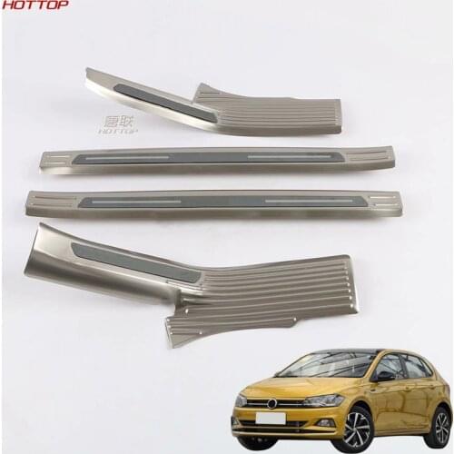 Stainless Steel inner Exterior Door Sills for Volkswagen VW polo PLUS 2019