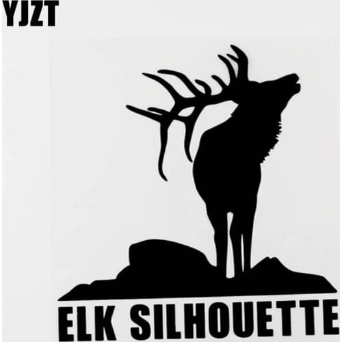 YJZT 16CM×16.7CM Elk Silhouette Fashion Vinyl Car Window Sticker Decal Black/Silver 8C-0444