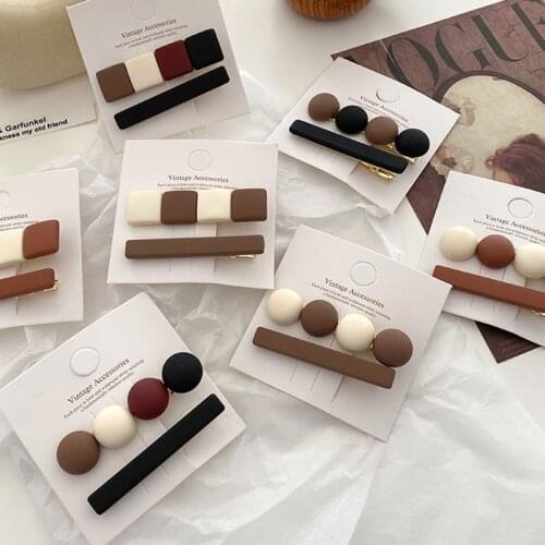 New Women Girls Cute Solid Shape Hairpins Sweet Hair Clips Barrettes Slide Clip Fashion Hair Accessories