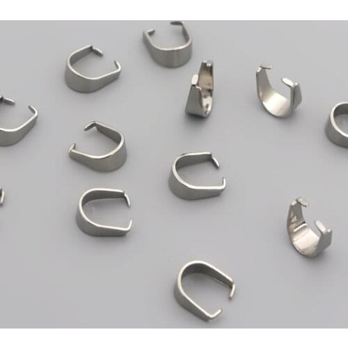 100pcs Necklace Pendant Connectors Pendant Clip Clasp Pinch Clip Bail Buckle Hanging Jewelry Findings DIY Accessories Wholesale