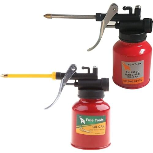 1Pc High Quality 250ml Oil Can Spout Thumb Pump Workshop Oiler Oil Can Red