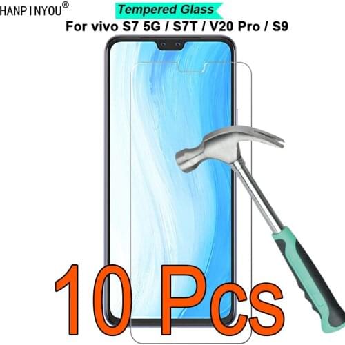 10 Pcs/Lot For vivo S7 5G / S7T / V20 Pro 6.44" 9H Hardness 2.5D Ultra-thin Toughened Tempered Glass Film Screen Protector Guard