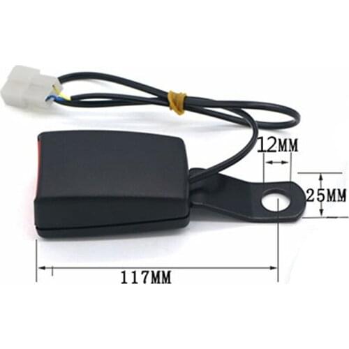 117mm 7/8" Camlock Car Front Seat Belt Buckle Padding Socket Plug Connector with Warning Cable