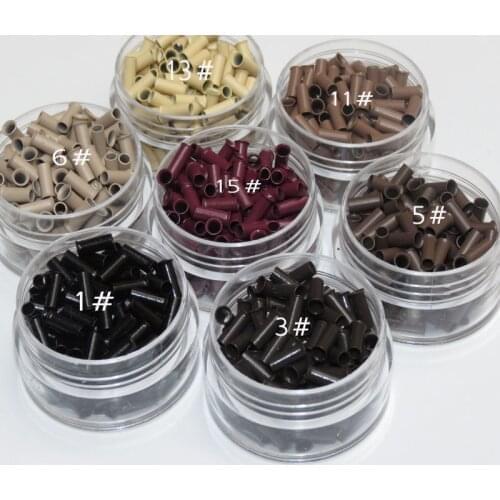 200PCS Flared copper rings 2.8mm*2.3mm*7mm copper tubes Micro Rings/links/beads Hair Extension Tools 7 colors available