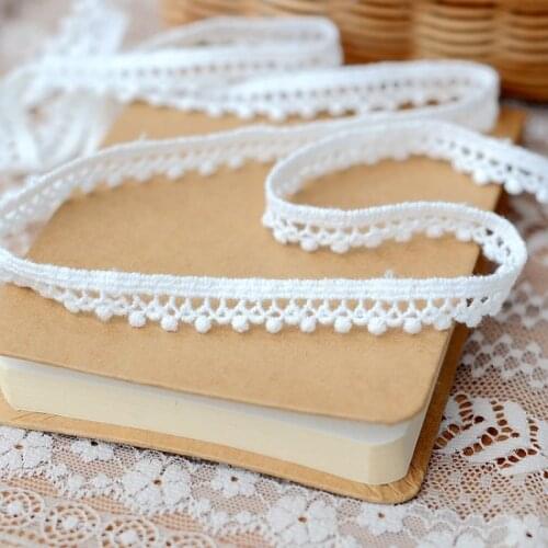 Hot sale Lace accessories Water soluble rice white cotton flower edge 1 cm H0103