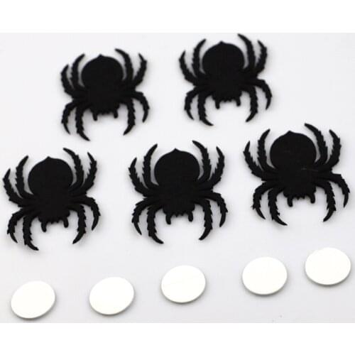 5PCS Wood 3D Spider Sticker, Halloween Decoration, Window Clings, Wall Decal Decor for Kids Room, Scary Funny Party Celebration