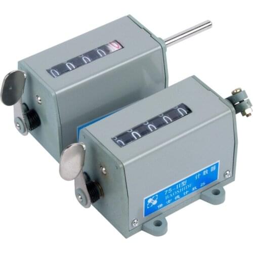 75-I/75-II/D-70 Industrial punch accumulating counter, 5-digit revolutions, machine tool mechanical pull type