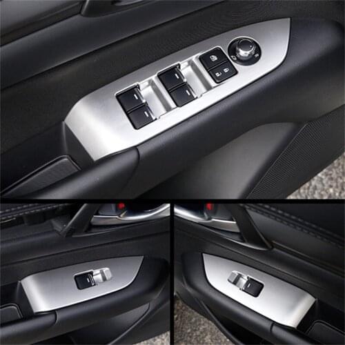 Abaiwai For Mazda CX-3 CX3 2015-2017 2018 LHD Car ABS Carbon Fiber Interior Door Window Lift Switch Plate Cover Trim 4pcs/set