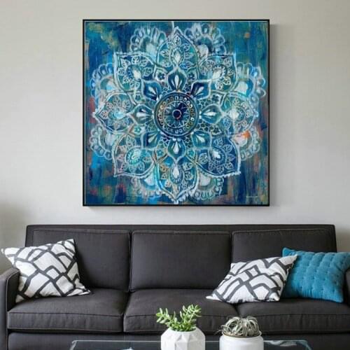 Abstract Mandala Flower Canvas Painting Bright Color Modern Posters and Prints Wall Art Picture for Living Room Cuadros No Frame